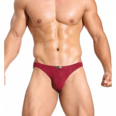 Briefs D65 Men's Low-Waist Modal Cotton Underwear Briefs - Red - CW18CS3DGDM