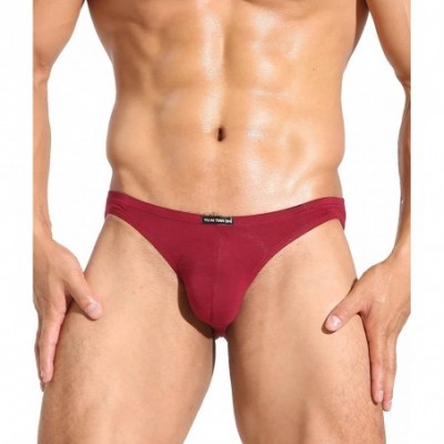 Briefs D65 Men's Low-Waist Modal Cotton Underwear Briefs - Red - CW18CS3DGDM