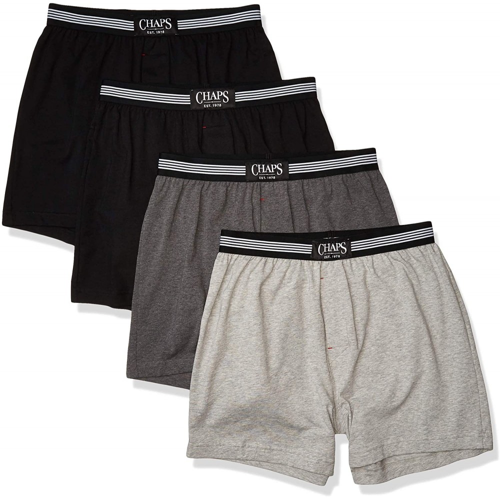 Boxers Men's Knit Boxer - Polo Black/Charcoal Grey Heather/Andover Heather/Polo Black - CB18XR9G0Z3