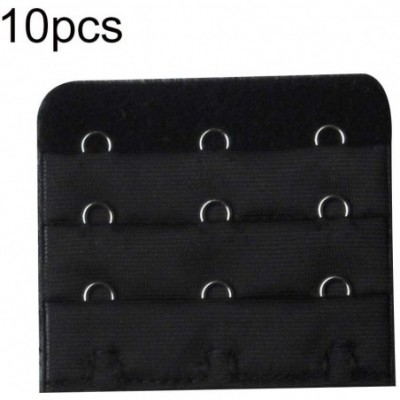 Accessories 10Pcs 3-Row 3-Hook Universal Bra Extenders Strap Band Extensions Black - Black - CW197Y0DRX2