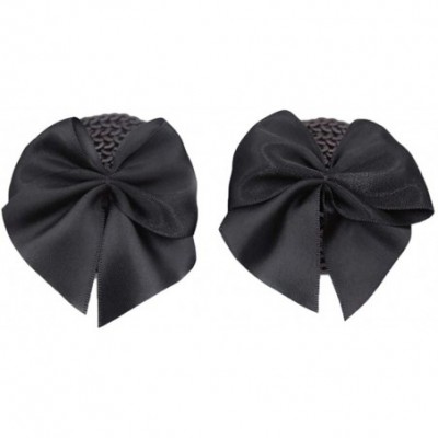 Accessories 1 Pair Xmas Covers Pasties Bowknot Sequin Lingerie Accessories Women - All Black - CY19CEIKS3E