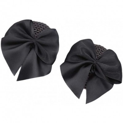 Accessories 1 Pair Xmas Covers Pasties Bowknot Sequin Lingerie Accessories Women - All Black - CY19CEIKS3E