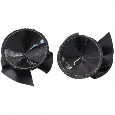 Accessories 1 Pair Xmas Covers Pasties Bowknot Sequin Lingerie Accessories Women - All Black - CY19CEIKS3E