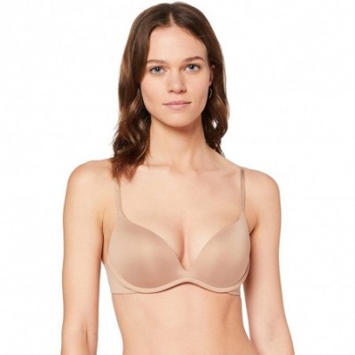 Bras Women's Wirefree Push Up Microfiber Bra - Beige - CM18O9DTZ4G