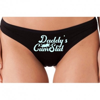 Panties Daddys Little Cumslut Submissive Oral Slut Black Thong DDLG - Baby Blue - CJ18NUU422X