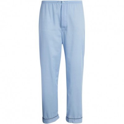 Sleep Sets Men's 2-Piece Pajama Set with Short Sleeve Shirt and Long Pants - Light Blue - CZ197EK5MXI