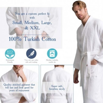 Robes Men's Bathrobe Comfortable 100% Turkish Cotton- Soft- Warm in 10 Colors - Purple - C818NNUIE4N