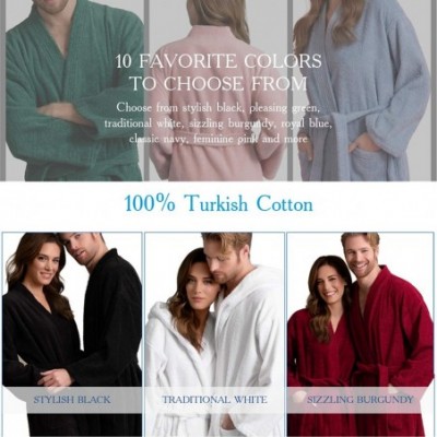 Robes Men's Bathrobe Comfortable 100% Turkish Cotton- Soft- Warm in 10 Colors - Purple - C818NNUIE4N