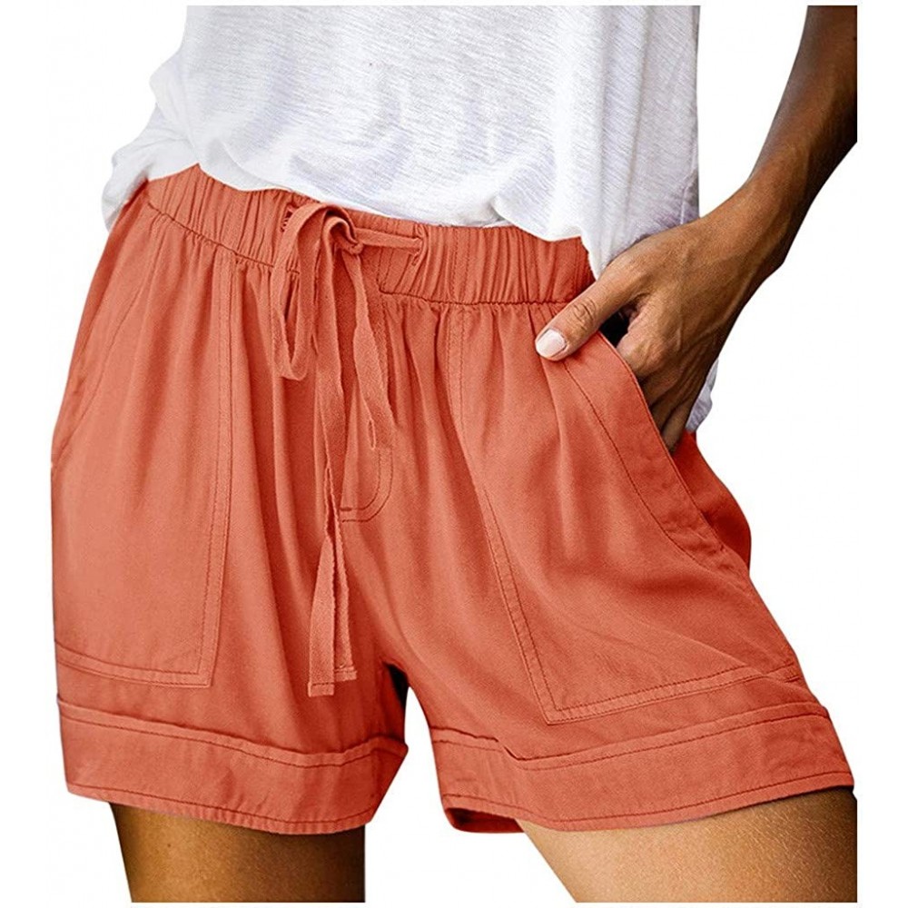 Sets Summer Casual Loose Comfy Shorts for Women - B Orange - CY199LG323Y