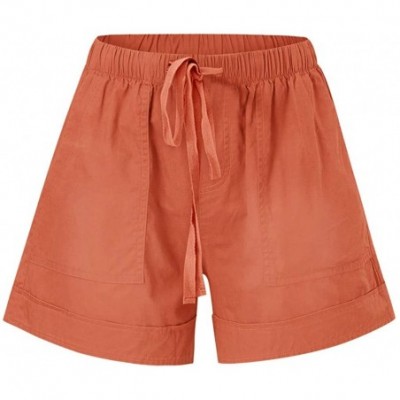 Sets Summer Casual Loose Comfy Shorts for Women - B Orange - CY199LG323Y