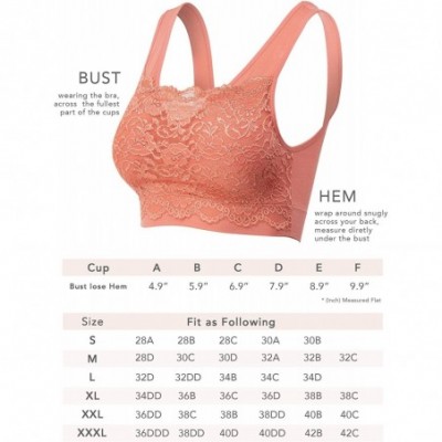 Bras Women's Seamless Lace Bra Top with Front Lace Cover Sports Bra - 6632_dusty Teal - CS195RET5SX