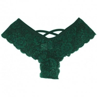 Thermal Underwear Panties Underwear Hipster Panties Sexy G-String Lace Briefs for Women (4 Pack) - Green - C618ZC0Q2TM