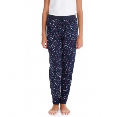 Bottoms Women's Pajama Bottoms - Super Soft and Comfortable - Stretch - Navy Polka Dot - CH18YGH57MR