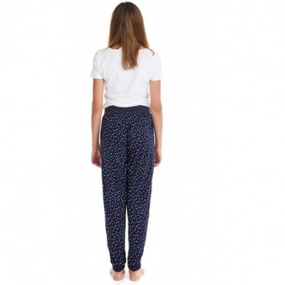 Bottoms Women's Pajama Bottoms - Super Soft and Comfortable - Stretch - Navy Polka Dot - CH18YGH57MR