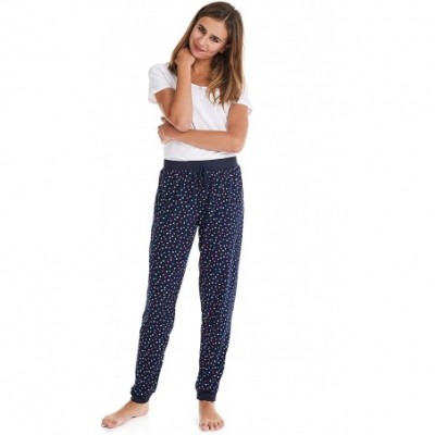 Bottoms Women's Pajama Bottoms - Super Soft and Comfortable - Stretch - Navy Polka Dot - CH18YGH57MR