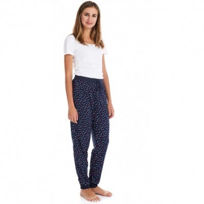 Bottoms Women's Pajama Bottoms - Super Soft and Comfortable - Stretch - Navy Polka Dot - CH18YGH57MR