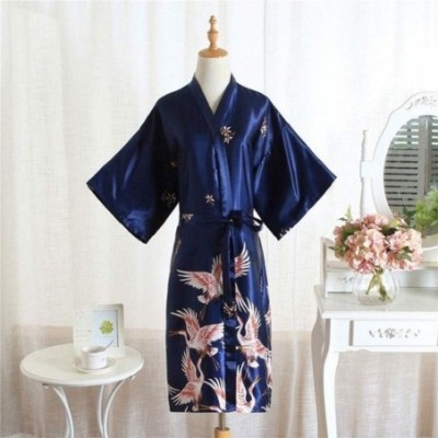 Robes Women Casual Yukata Robe Rayon Satin Sleepwear Nightgown Summer Kimono Bathrobe Sexy Wedding Bride Bridesmaid Dressing ...