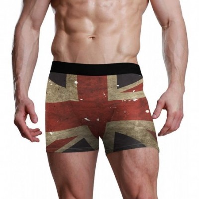 Boxer Briefs Men's Barbados Flag Boxer Briefs Sport Underwear Stretch Trunks - British Uk Flag Retro - CC1930Z9R7X