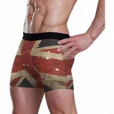 Boxer Briefs Men's Barbados Flag Boxer Briefs Sport Underwear Stretch Trunks - British Uk Flag Retro - CC1930Z9R7X