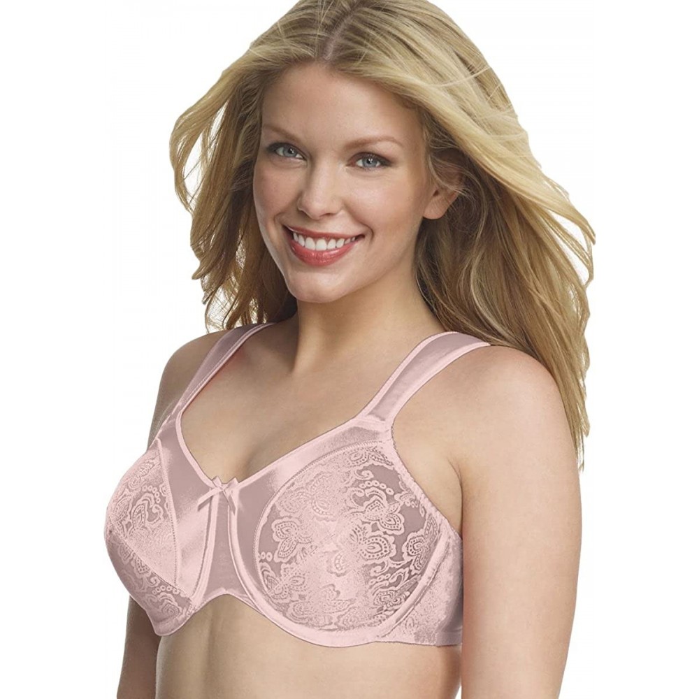 Bras Women's Satin Tracings Underwire Minimizer Bra - Rosewood - C0126IBXYGD