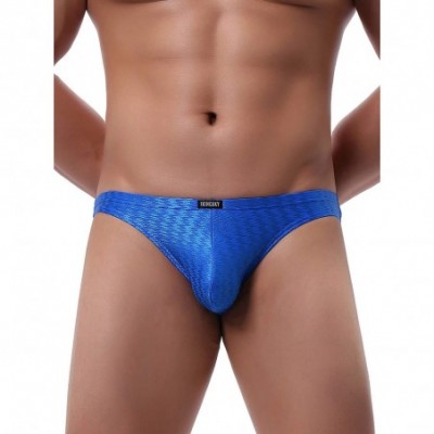 Briefs Men's Shining Briefs Sexy Big Pouch Underwear High Stretch Bluge Mens Under Panties - 5 Pack - CS193QHTZMU