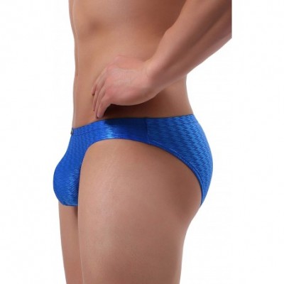 Briefs Men's Shining Briefs Sexy Big Pouch Underwear High Stretch Bluge Mens Under Panties - 5 Pack - CS193QHTZMU