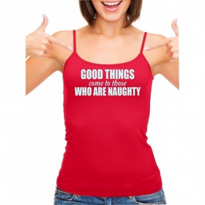 Camisoles & Tanks Good Things Come to Those Who Naughty Red Camisole Tank Top - Baby Blue - C4197RCH4AL