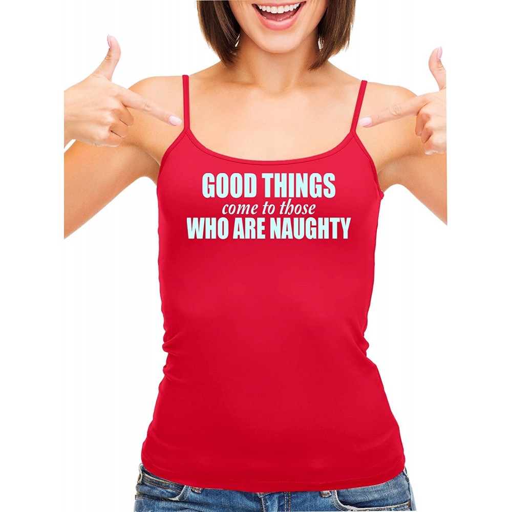 Camisoles & Tanks Good Things Come to Those Who Naughty Red Camisole Tank Top - Baby Blue - C4197RCH4AL