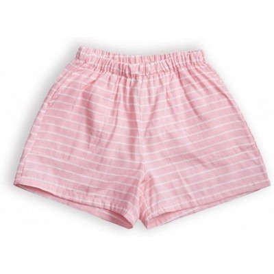 Bottoms Pajama Shorts for Women Cotton Striped Shorts Womens Lounge Shorts - Pink Striped - CP18TN5AOE9