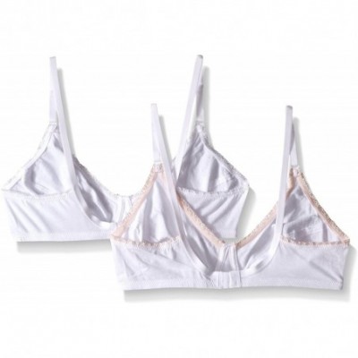 Bras My First Bra Cotton Lightly Lined Wirefree 2-Pack White/White/Pink - White/White/Pink - C5123BBTPA1