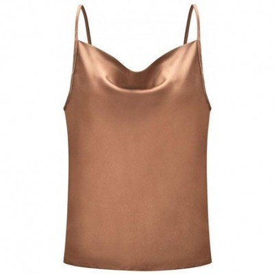 Thermal Underwear 2020 Women's Tanks Camis V Neck Tank Tops Casual Loose Sleeveless Blouse Shirts - Khaki - CW195R420N4