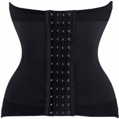 Shapewear Women's Waist Trainer Corset for Weight Loss Tummy Control Sport Workout Body Shaper - Black - C818540ZLI7