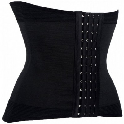 Shapewear Women's Waist Trainer Corset for Weight Loss Tummy Control Sport Workout Body Shaper - Black - C818540ZLI7