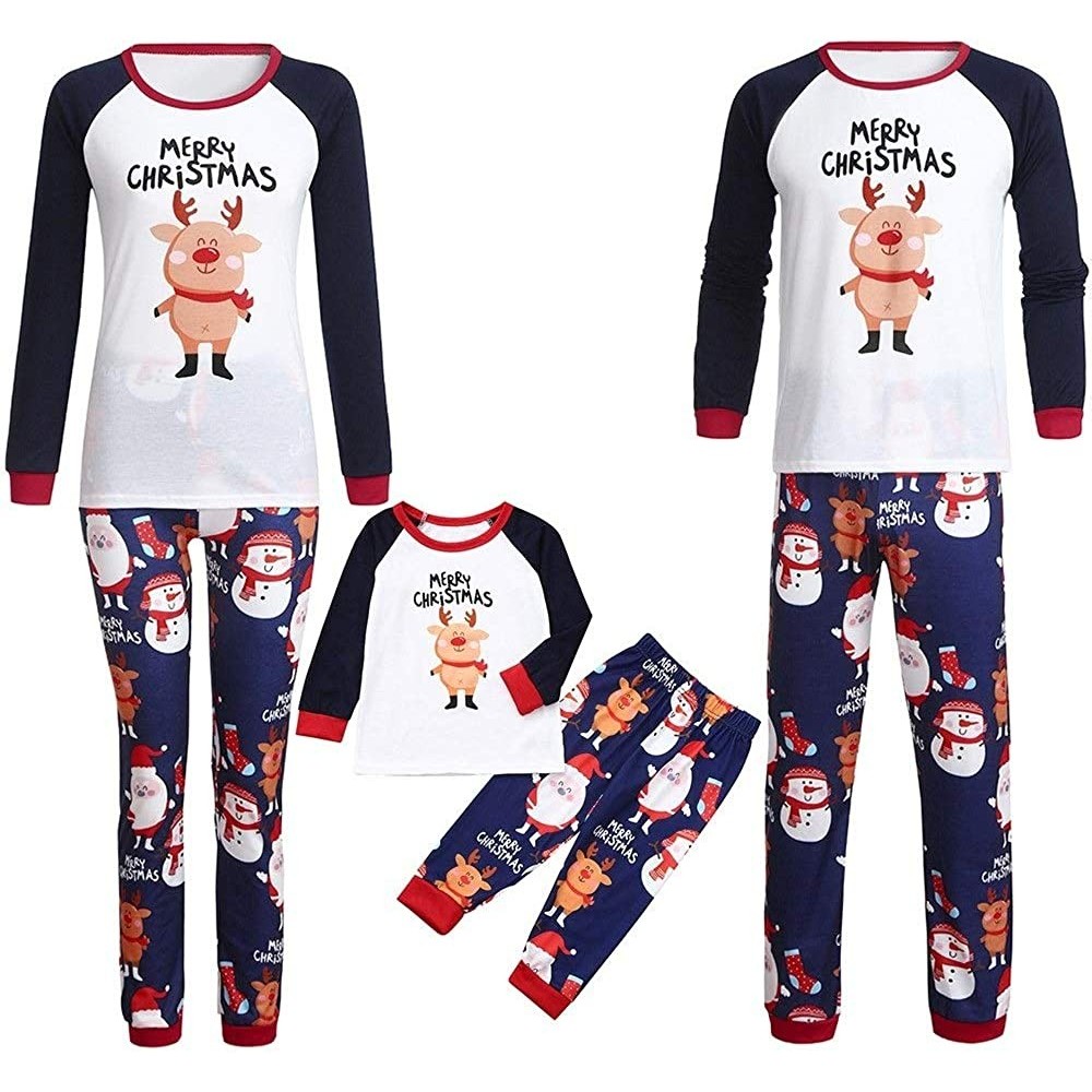 Sleep Sets Merry Christmas Matching Pajamas for Family and Couples Ugly Santa Claus Homewear Toddler Baby Clothes Men White -...