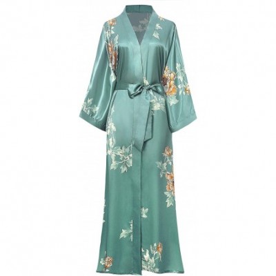 Robes Long Print Kimono Robe Blouse Kimono Cover Up Loose Cardigan Top Outwear - Z-green - CJ18AOOUXW2