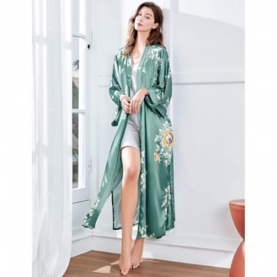 Robes Long Print Kimono Robe Blouse Kimono Cover Up Loose Cardigan Top Outwear - Z-green - CJ18AOOUXW2