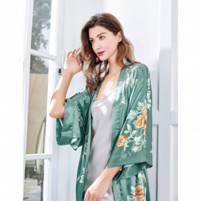 Robes Long Print Kimono Robe Blouse Kimono Cover Up Loose Cardigan Top Outwear - Z-green - CJ18AOOUXW2