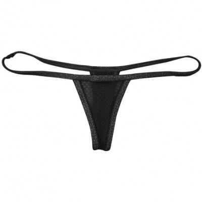 G-Strings & Thongs Men's Low Rise Bulge Pouch G-String Thong Underwear Y-Back Panties Bikini Swimwear - Black - CB18RI6TGIE