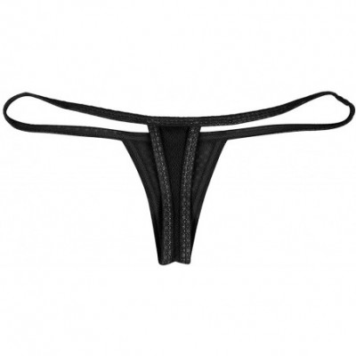 G-Strings & Thongs Men's Low Rise Bulge Pouch G-String Thong Underwear Y-Back Panties Bikini Swimwear - Black - CB18RI6TGIE