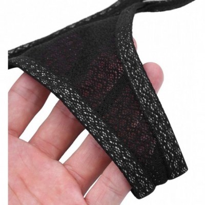 G-Strings & Thongs Men's Low Rise Bulge Pouch G-String Thong Underwear Y-Back Panties Bikini Swimwear - Black - CB18RI6TGIE