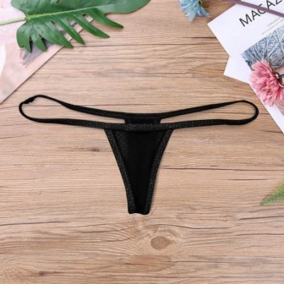 G-Strings & Thongs Men's Low Rise Bulge Pouch G-String Thong Underwear Y-Back Panties Bikini Swimwear - Black - CB18RI6TGIE