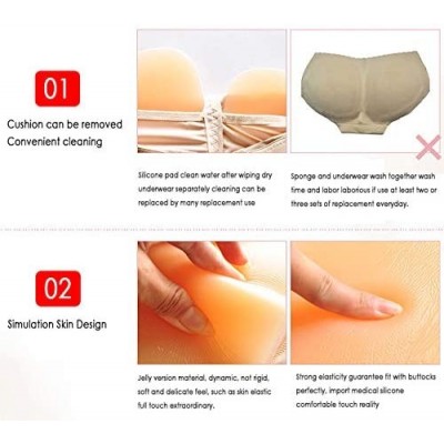 Shapewear Silicone Butt Pads Buttock Enhancer Underwear Silicone Padded Panties for Women - Skin - CL18ZURC075