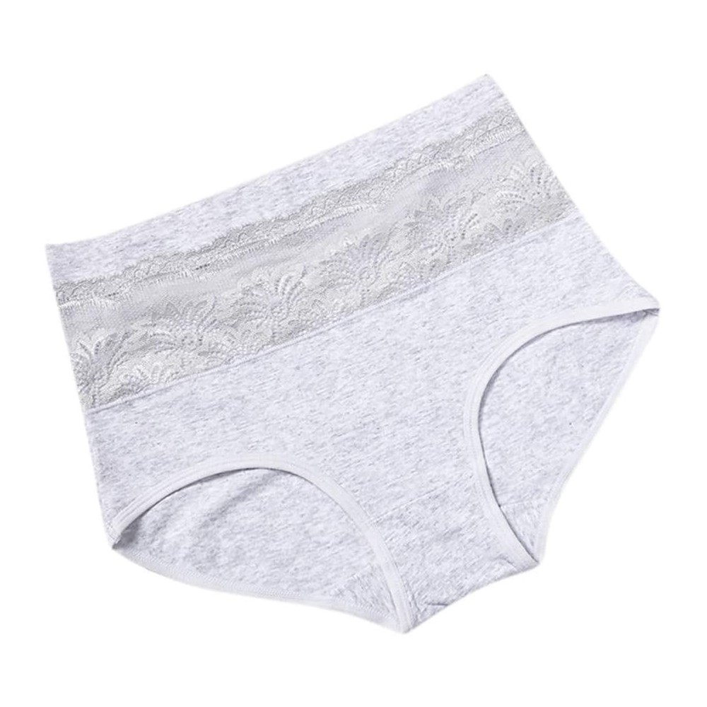 Thermal Underwear Sexy Fashion Women Fashion Lace Underwear High Waist Solid Underpants Pants - Gray - CT199UTC34S