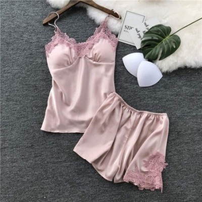 Baby Dolls & Chemises 2019 Womens Sexy Satin Sling Sleepwear Lingerie Girls Lace Nightdress Babydoll Underwear Set S-2XL Unde...