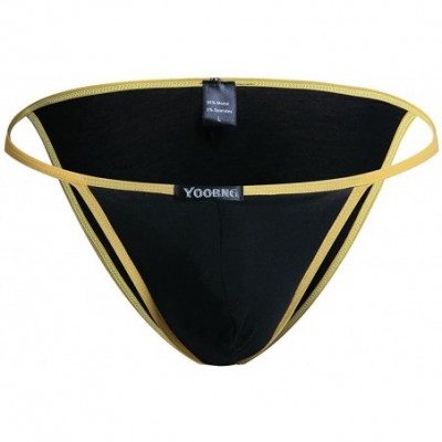 Bikinis Sexy Men's Underwear Modal G-String Thongs Bulge Pouch Jockstrap T-Back Panty - 1 Pack Black - CH12N83633V