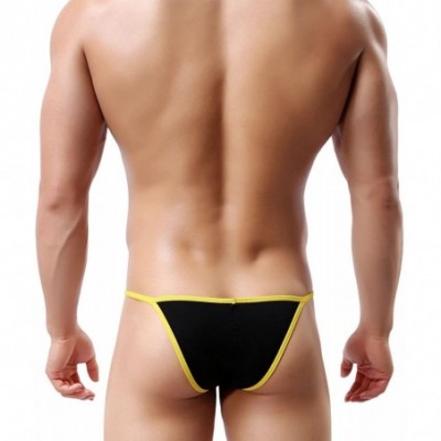 Bikinis Sexy Men's Underwear Modal G-String Thongs Bulge Pouch Jockstrap T-Back Panty - 1 Pack Black - CH12N83633V