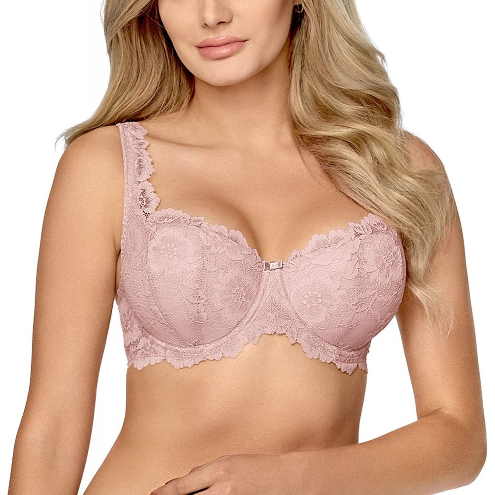 Bras Women's Telimena White Underwired Full Cup Bra - Pink - C818ST480SL