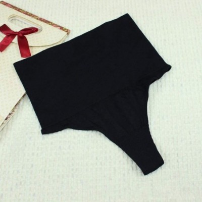 Bras Women Elastic Slim High Waist T-String Knickers Lingerie Briefs Sexy Underwear - Black - CG199UG8Y0M