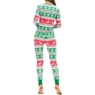 Sets Women Matching Elk Long Sleeves Christmas Pajamas Set Top Blouse+Pants - Green - CQ18LS47HS7