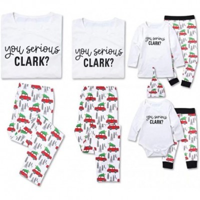 Sleep Sets Matching Family Pajamas Sets Holiday Stay at Home PJ's with Letter Printed Tee and Car Printed Pants Loungewear - ...